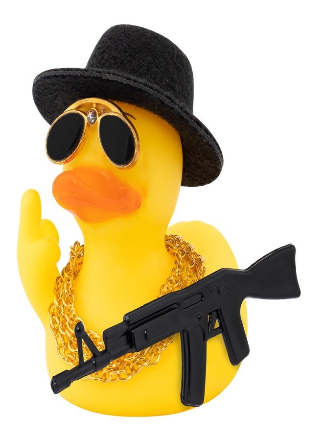 ونوو زينة سيارة على شكل بطة مطاطية من وونو، هدايا مكتبية مضحكة، زينة لوحة القيادة، ديكور مميز، إكسسوارات سيارة مضحكة على شكل بطة، أسود - Image 1